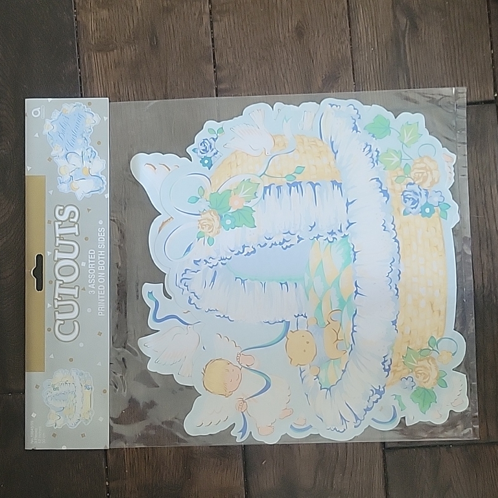 ⭐️4/$10⭐️NEW- Baby Christening Cutout Wall Hanging Decorations